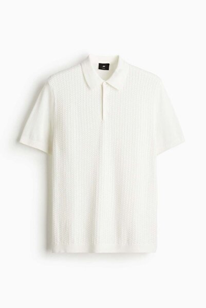 H&M قميص بولو بقصّة Slim Fit من نسيج الكابل