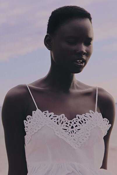 H&M Lace-trimmed strappy top