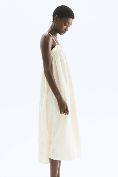 H&M فستان موسلين بأشرطة