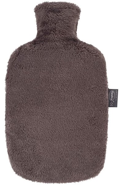 Empressco Peluş Kılıflı Sıcak Su Torbası, Rahatlatıcı ve Sıcak Tutucu Gri Renkli