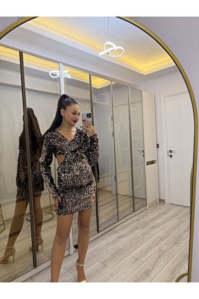 Gamze Ege Fashion Pul payet abiye elbise