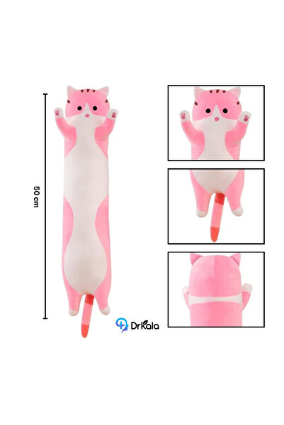 DrKala Digital Kala Plush Toy Long Cat, 50 cm, Pillow Type, for children and adults, Pink