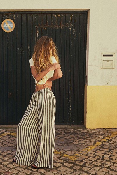 H&M Linen-blend drawstring trousers