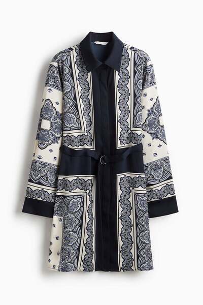 H&M فستان قميص بحزام