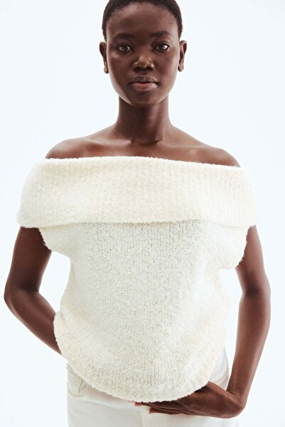 H&M بلوزة محبوكة مكشوفة الكتفين