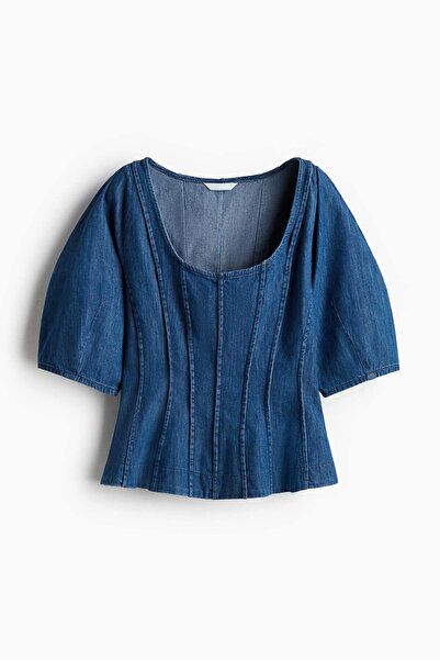 H&M Denim peplum blouse