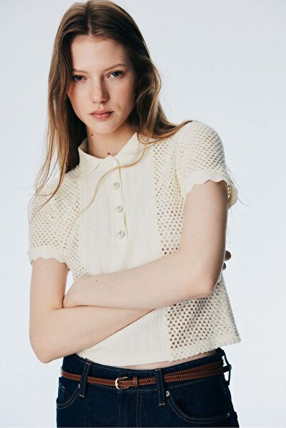 H&M Hole-knit polo shirt