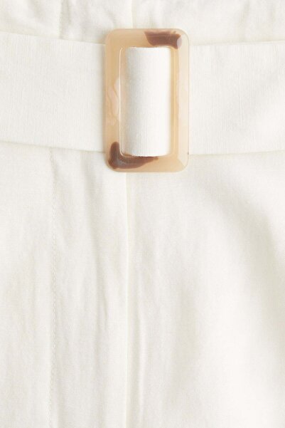 H&M Belted linen-blend trousers