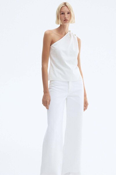 H&M Button-detail one-shoulder top