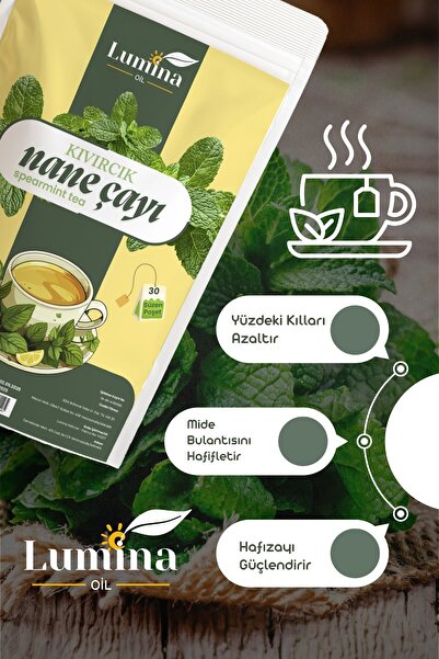 LUMİNAOİL Kıvırcık Nane Çayı Pcos & Sindirim Dostu Spearmint Tea 45 G 30 Süzen Poşet