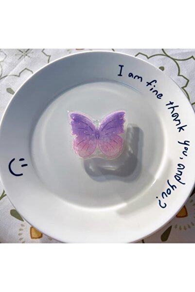 EDELFU Popsocket Yapışkanlı Kelebek Telefon Tutacağı Kelebek Şekilli Akrilik Epoksi Yüzey Parmak Tutucu