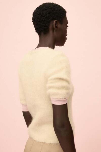 H&M تي شيرت محبوك من مزيج الموهير