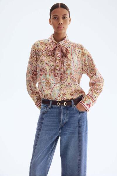 H&M قميص برباط العنق