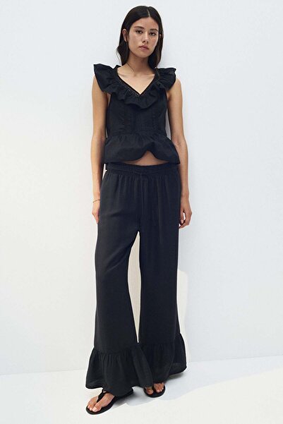 H&M Frill-trimmed drawstring trousers