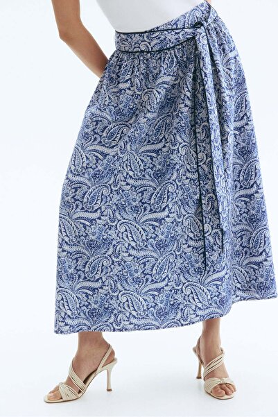 H&M Tie-detail poplin skirt