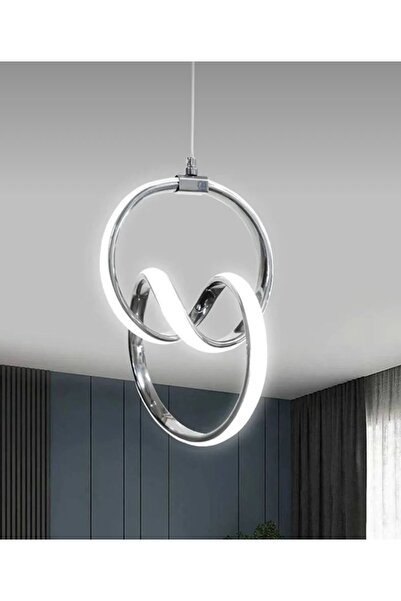 Akgül Çift Daireli Krom Led Avize