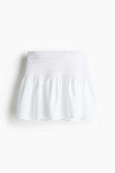 H&M Smocked cotton poplin skirt