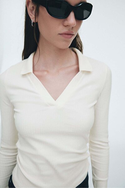 H&M Ribbed collared top