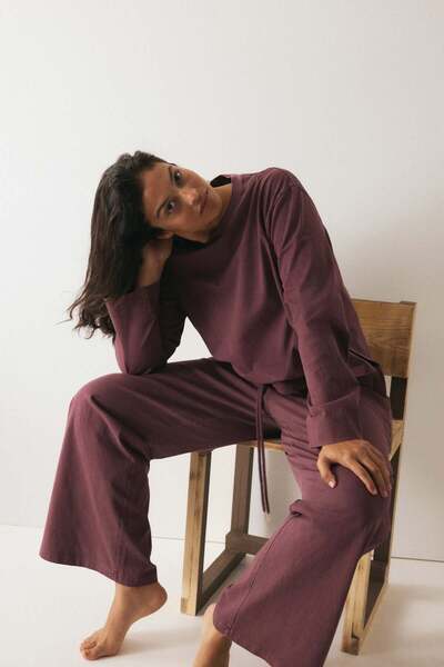 H&M Washed-look cotton trousers