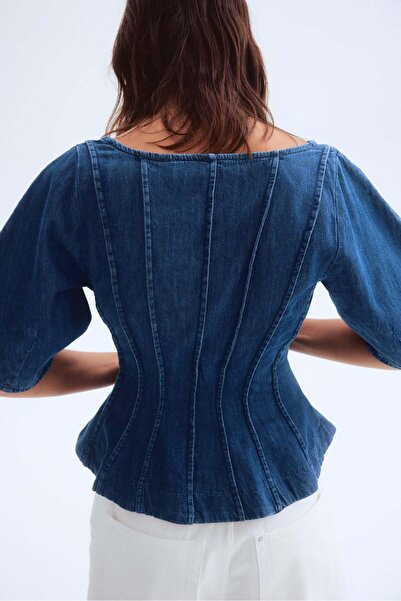 H&M Denim peplum blouse