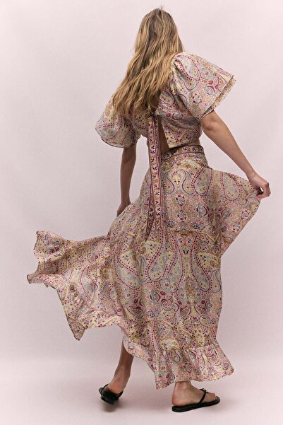 H&M Linen-blend maxi skirt