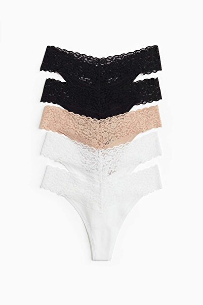 H&M 5-pack lace thong briefs