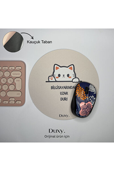Duxy Espirili Kauçuk Mouse Pad, 19 cm, Kaymaz Taban, Ev Ofis Oyun için Rahat ...