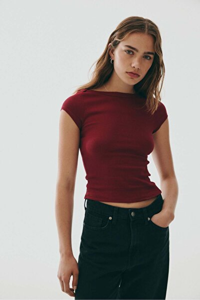 H&M Ribbed boat-neck top