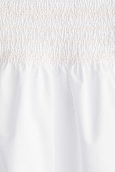 H&M Smocked cotton poplin skirt