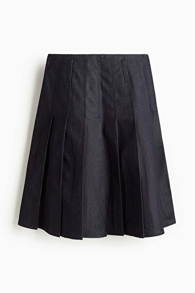 H&M تنورة جينز مطوية