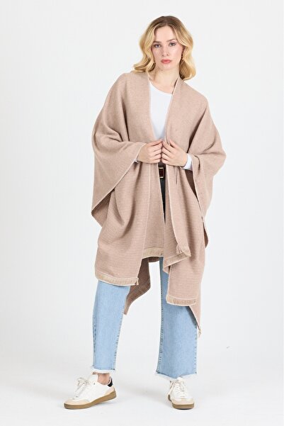 Combin Poncho - Cotton Polyester Blend Stylish and High-Quality Fabric-Pink