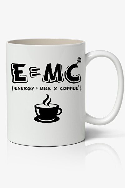 Toyaso كوب أبيض بتصميم القهوة مع عبارة E=mc2، مناسب للمعلمين في مجال الرياضيا...