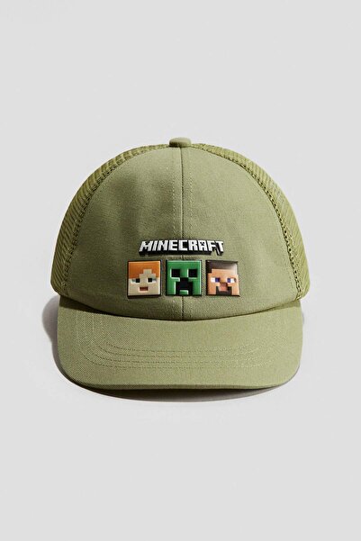 H&M قبعة قطنية بتفاصيل نقوش