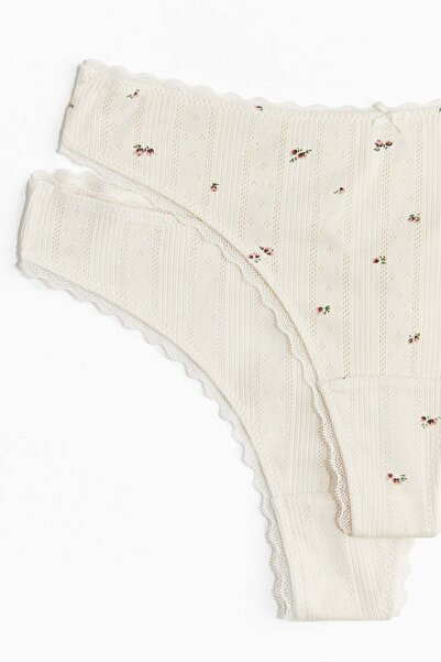 H&M 2-pack pointelle thong briefs