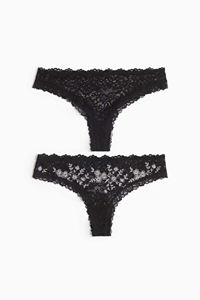 H&M طقم مكون من قطعتين من الملابس الداخلية البرازيلية الدانتيل