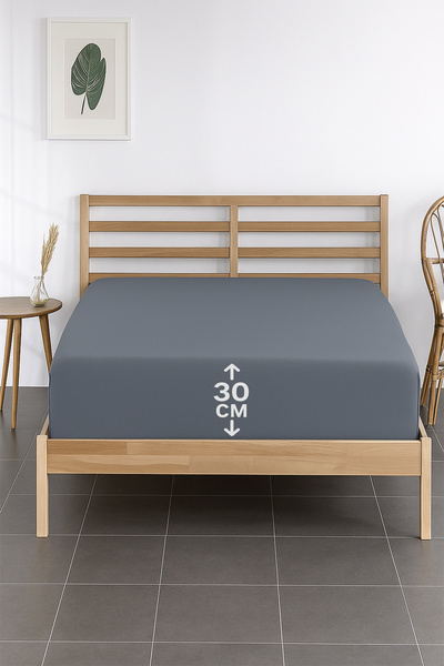 CT STONES 100% Cotton Single Premium Combed Cotton Bed Sheet - Gray