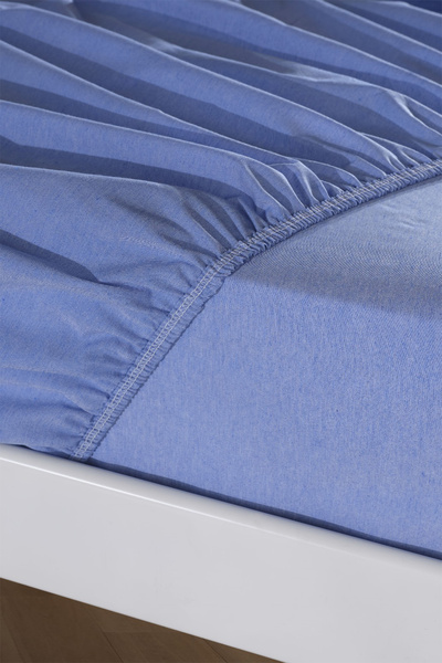 CT STONES 100% Cotton Bed Sheet Set-Blue