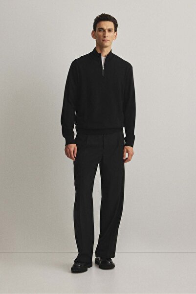 H&M سترة من صوف الميرينو بقصّة عادية وسحاب من الأعلى