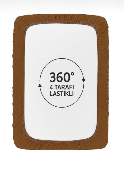 CT STONES 100% Cotton Combed Bed Sheet-Brown