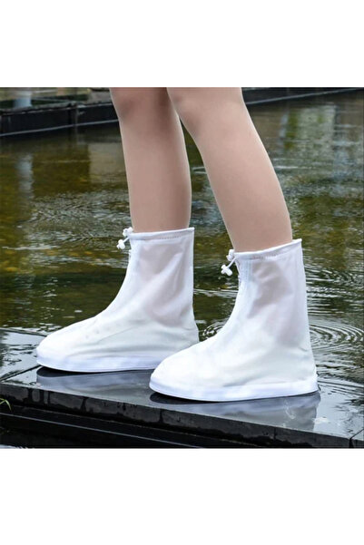 Generic غطاء حذاء مقاوم للماء والمطر قابل لاعادة الاستخدام و مضاد للانزلاق واقي حذاء المطر والثلج للجنسين