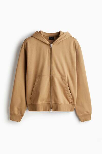 H&M Loose Fit Boxy-style zip-through hoodie