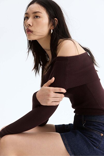 H&M Rib-knit off-the-shoulder top