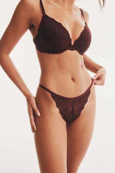 H&M مجموعة من 3 سراويل داخلية دانتيل