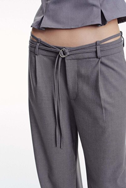 H&M Belted tailored trousers