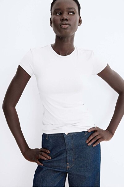 H&M Fitted microfibre T-shirt