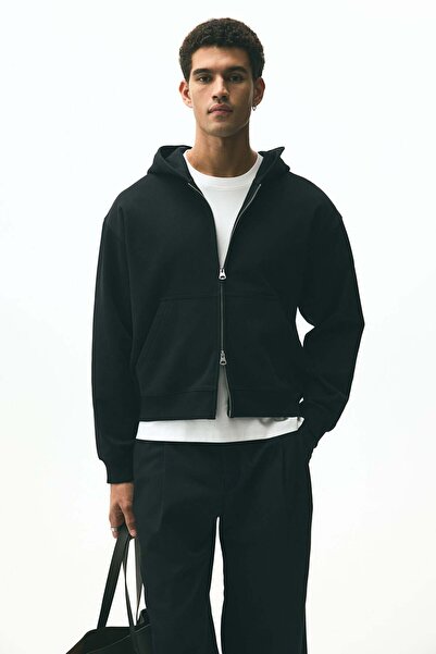 H&M Loose Fit Boxy-style zip-through hoodie