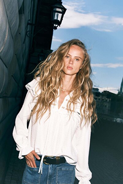 H&M Textured jersey blouse