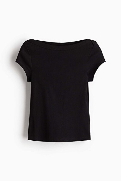 H&M Ribbed boat-neck top