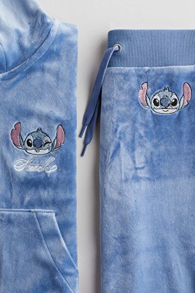 H&M 2-piece motif-detail velour set