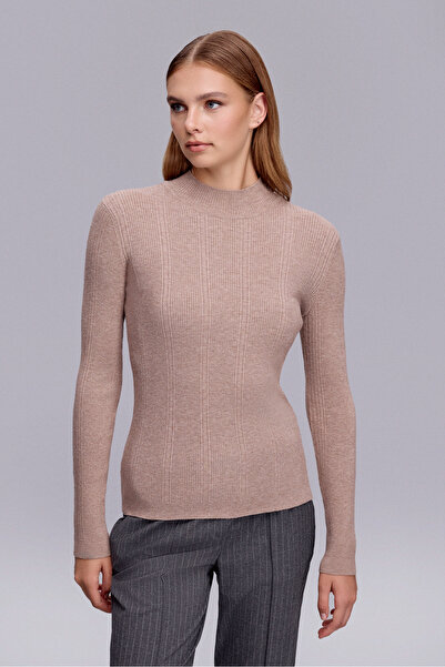 Naramaxx Balıkçı Yaka Vizon Triko Bluz